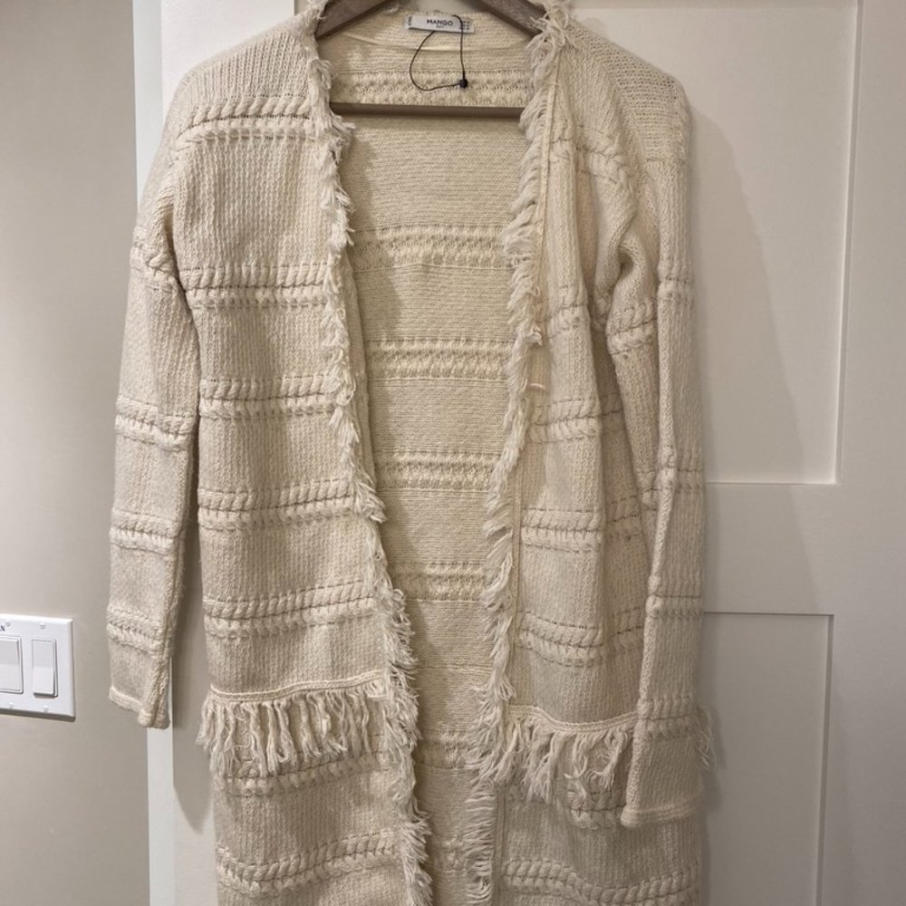 MANGO Fringed Cardigan‎ Size S